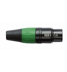 N-CON XLR Plug 3P F Black with Green Endcap