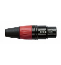 N-CON XLR Plug 3P F Black with Red Endcap