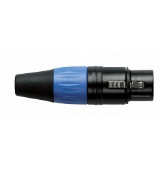 N-CON XLR Plug 3P F Black with Blue Endcap