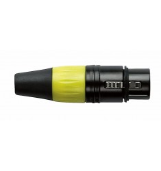 N-CON XLR Plug 3P F Black with Yellow Endcap