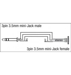 3p mini-Jack M/ 3p mini-Jack Fadapter 90°