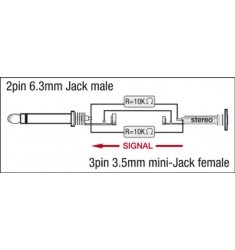 2p Jack M/ 3p mini-Jack F adapter