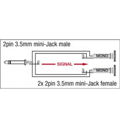 2p Minijack M/2x2p Minijack F adapter