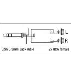 3p Jack M/2x RCA F adapter
