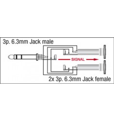 3P Jack M/2x 3P Jack F adapter