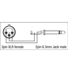 3p XLR F/ 2p Jack M adapter