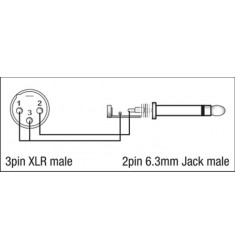 3p XLR M/ 2p Jack M adapter