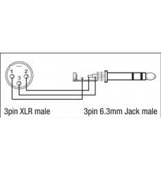 3p XLR M/ 3p Jack M adapter