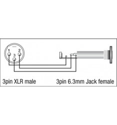 3p XLR M/ 3p Jack F adapter