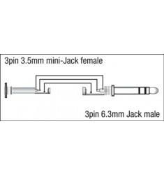 3p mini-Jack F/ 3p Jack M 90° adapter