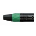 N-CON XLR Plug 3P Black Male with Green Endcap