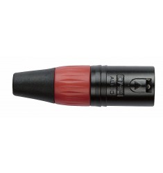 N-CON XLR Plug 3P Black Male with Red Endcap
