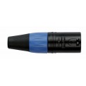 N-CON XLR Plug 3P Black Male with Blue Endcap