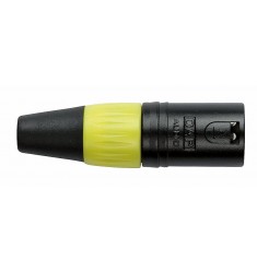 N-CON XLR Plug 3P Black Male with Yellow Endcap