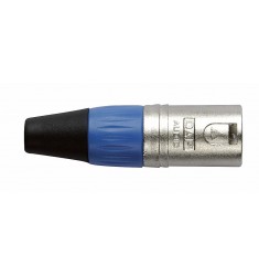 N-CON XLR Plug 3P Nickel Male with Blue Endcap